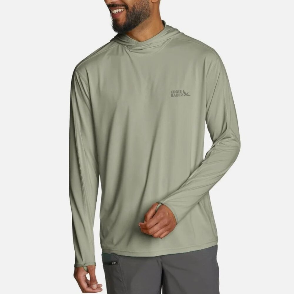 Eddie Bauer Men’s Performance Solarfoil Hoodie UPF 50+ Green Size XL